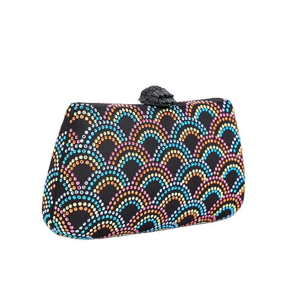 Kurt Geiger Black Rhinestone Crossbody Bag With Raven Closure - Picture 2 of 8